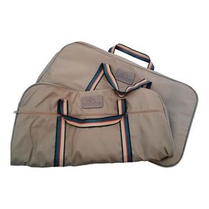 Vtg 70s Jordache Luggage Set Suitcase Carry-On Hanging Garment Bag STORE…